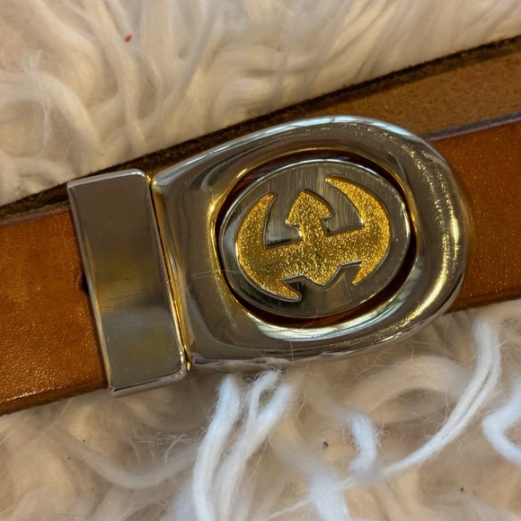 Vintage 90s Gucci Reversible Double-G Logo Belt - Refurbished Leather - Picture 2 of 7